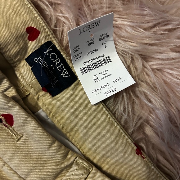 J Crew Valentines Day Red Heart Pants - Picture 4 of 5